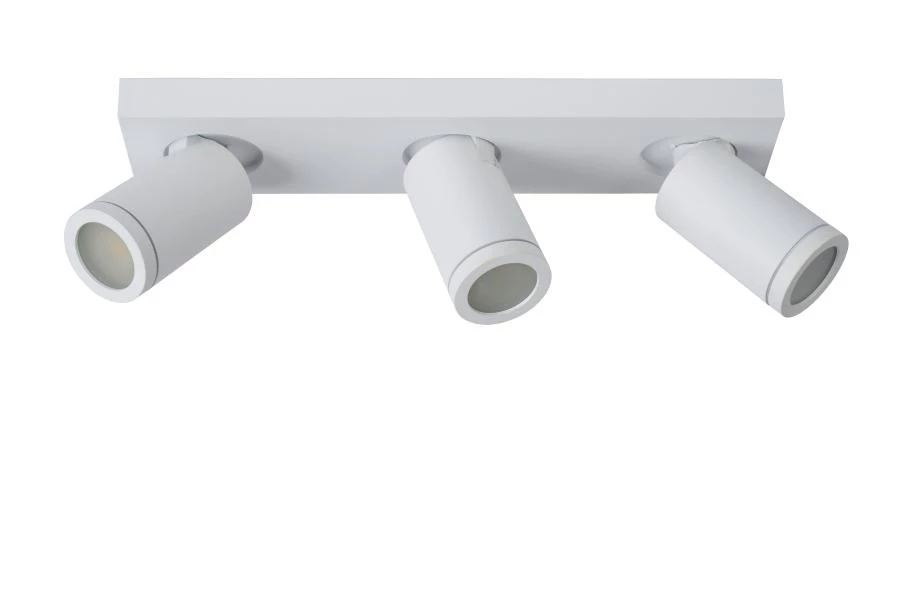 Lucide TAYLOR - Spot plafond Salle de bains - LED Dim to warm - GU10 - 3x5W 2200K/3000K - IP44 - Blanc - éteint